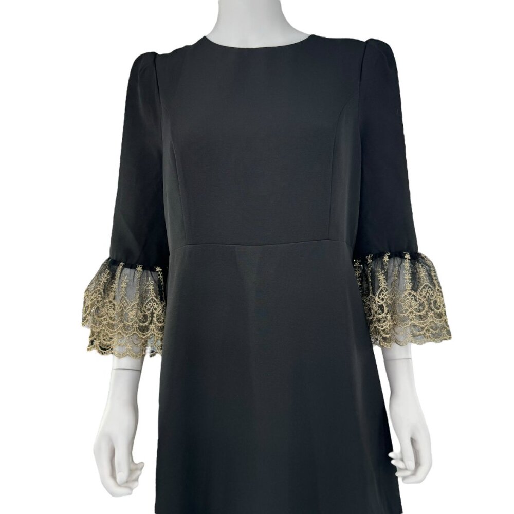 Pomander Place NEW Black Lillith Gold Lace Formal Maxi Dress Size XL - Picture 5 of 12